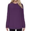 thumbnail image 6 of Admvng Women Sweatshirt Round Neck Solid Color Loose Fitting Long Sleeve Hoodless Sweatshirts，Size S-3XL, 6 of 6