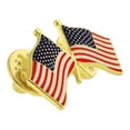 thumbnail image 3 of PinMart's USA Crossed American Flags Patriotic Enamel Lapel Pin, 3 of 3