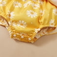 thumbnail image 4 of 3t Mikrdoo Baby Girl Clothes 3-4Y Daisy Print Flying Sleeve Roma Dress + Hairband 2PCS Baby Girl Summer Set, 4 of 7