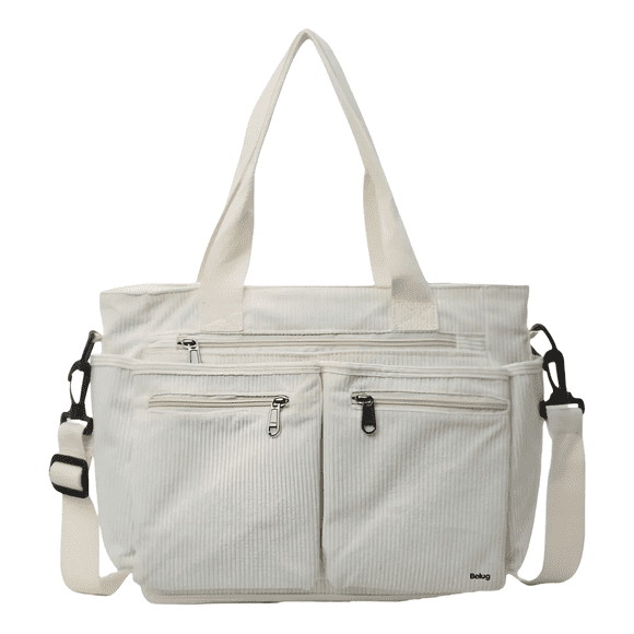 Bolso Tote Bag de Pana 14 Pulgadas Unisex Belug, Beige