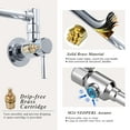 thumbnail image 2 of WOWOW Brass Wall Mounted Pot Filler Faucet with Double Joint Swing Arms, Commercial Kitchen Pot Faucet in Polished Chrome, 2 of 6