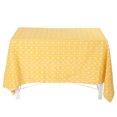 thumbnail image 1 of Mantel de lino de algodón decorativo tablero de ajedrez amarillo cubierta de mesa de comedor (140*140), 1 of 8