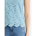 thumbnail image 4 of Time and Tru Women's Eyelet Embroidery Top, Sizes XS-XXXL, 4 of 5