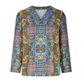 thumbnail image 4 of Pompotops Hauts d'Été Décontractés Sexy à Manches Longues Col en V pour Femmes Blouses en Solde, 4 of 6