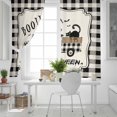 thumbnail image 5 of Fsddascl Halloween Blackout Curtains for Bedroom/Living Room, Thermal Insulated Kitchen Curtains, Spooky Horror Truck Black Cat Black Plaid Grommet Darkening Window Treatment Drapes 27.5"x39"x2, 5 of 6