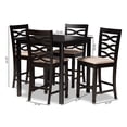 thumbnail image 7 of Baxton Studio Lanier Modern and Contemporary Sand Fabric Upholstered Espresso Brown Finished 5-Piece Wood Pub Set, 7 of 7