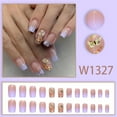 thumbnail image 2 of Uñas postizas de acrílico con diseños de mariposas, uñas postizas de color azul brillante y morado, uñas postizas de verano, uñas acrílicas de cobertura total, kit de uñas adhesivas, 2 of 4