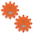 thumbnail image 1 of Linterna LED naranja, baliza de luz de señal LED de 2 piezas, luz de advertencia de emergencia, iluminación de emergencia con base magnética y 9 modos de parpadeo para automóvil, camión, 1 of 6