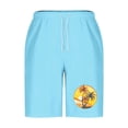 thumbnail image 4 of Sentmoon Men Swim Trunks Lightweight Summer Straight Elastic Waist Bathing Suit Drawstring Hawaiian Print Pajama Shorts Side Pockets 2025 Athleisure for Vacation Trip Sky Blue L, 4 of 5