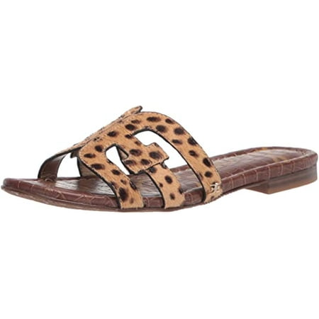 

Sam Edelman Bay Tan Leopard Slide Mule Open-Toe Slip-On Leather Flat Sandal (6.5 Tan Multi)