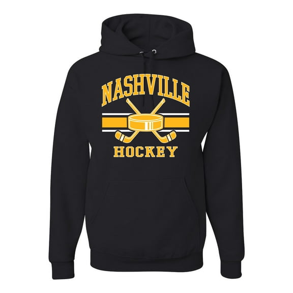 Wild Bobby City of Nashville Hockey Fantasy Fan Sports Unisex Hoodie Sweatshirt, Black, Small