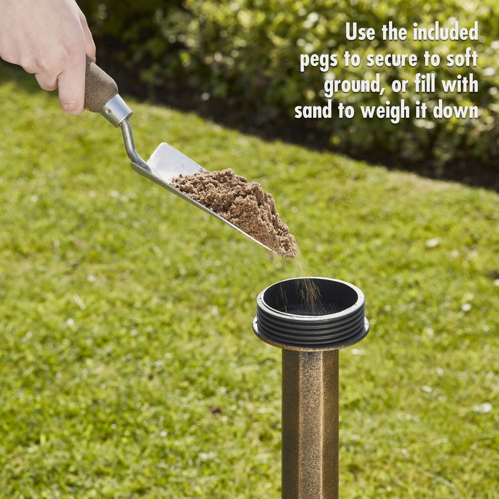 Westcharm 28 Inch Lightweight Poly Resin Outdoor Birdbath for Outside with Decoration Pedestal Base Stand - Antique Bronze (No bird included on the water bowl)