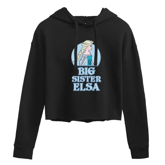 Frozen - Winter - Big Sister Elsa - Juniors Cropped Pullover Hoodie