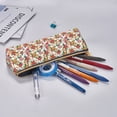 thumbnail image 5 of Xecao Pineapple Flower Print Leather Pencil Case -Stationery Bag Pen Holder for Work & Office, 5 of 5