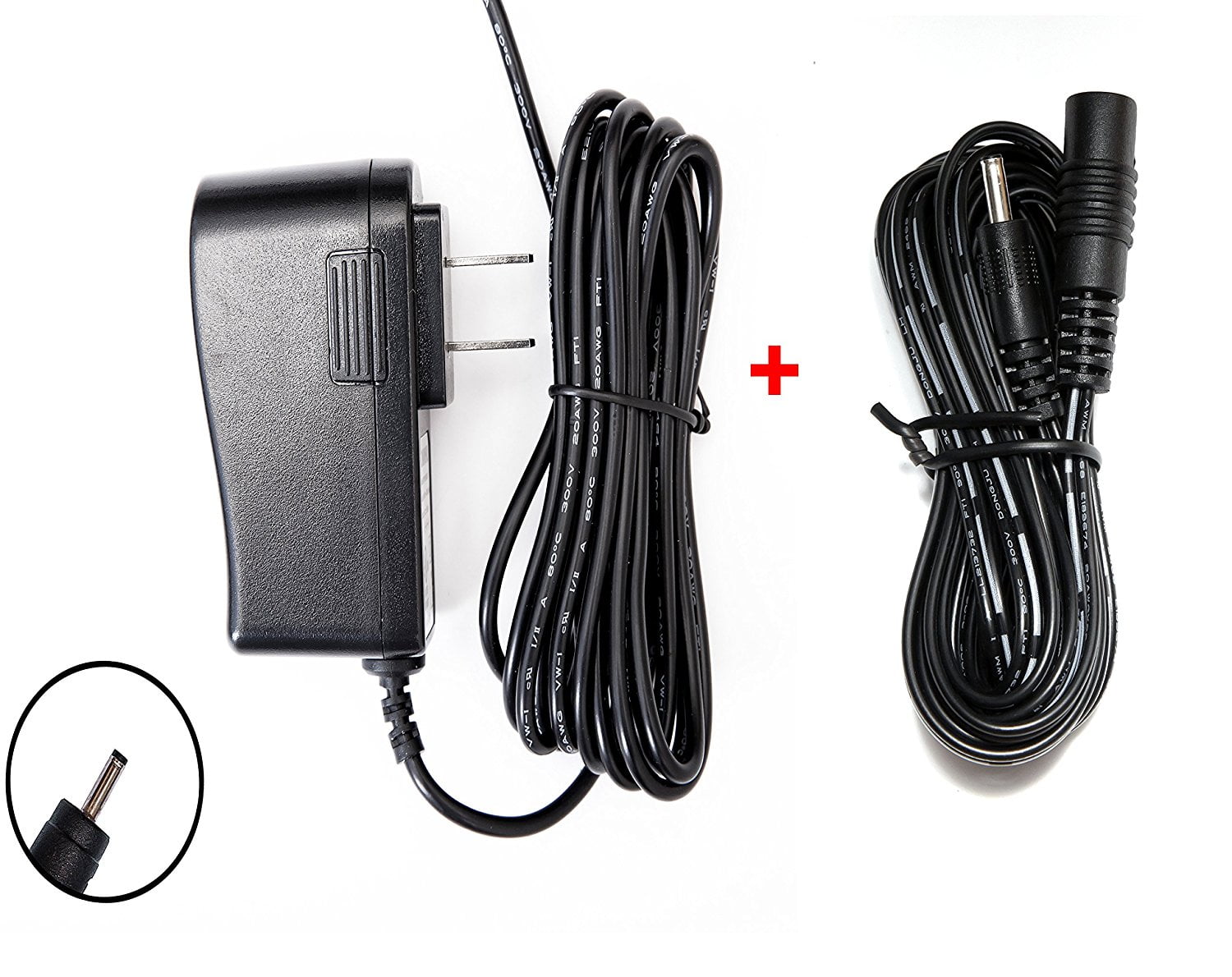 OMNIHIL 8FT AC/DC Adapter and 10FT Extension Cord for Amcrest IP2M841