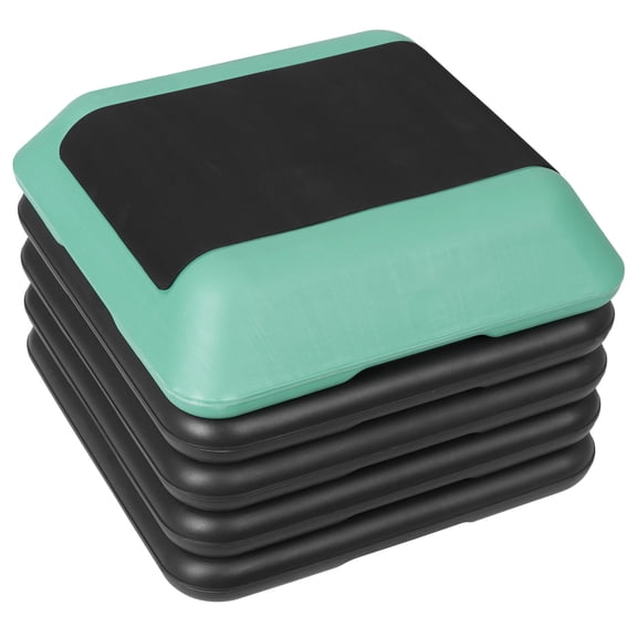 SuperDeal 16-in Aerobic Stepper Height Adjustable Exercise Workout Step Platform W/4 Risers for Home Gym Fitness, Green