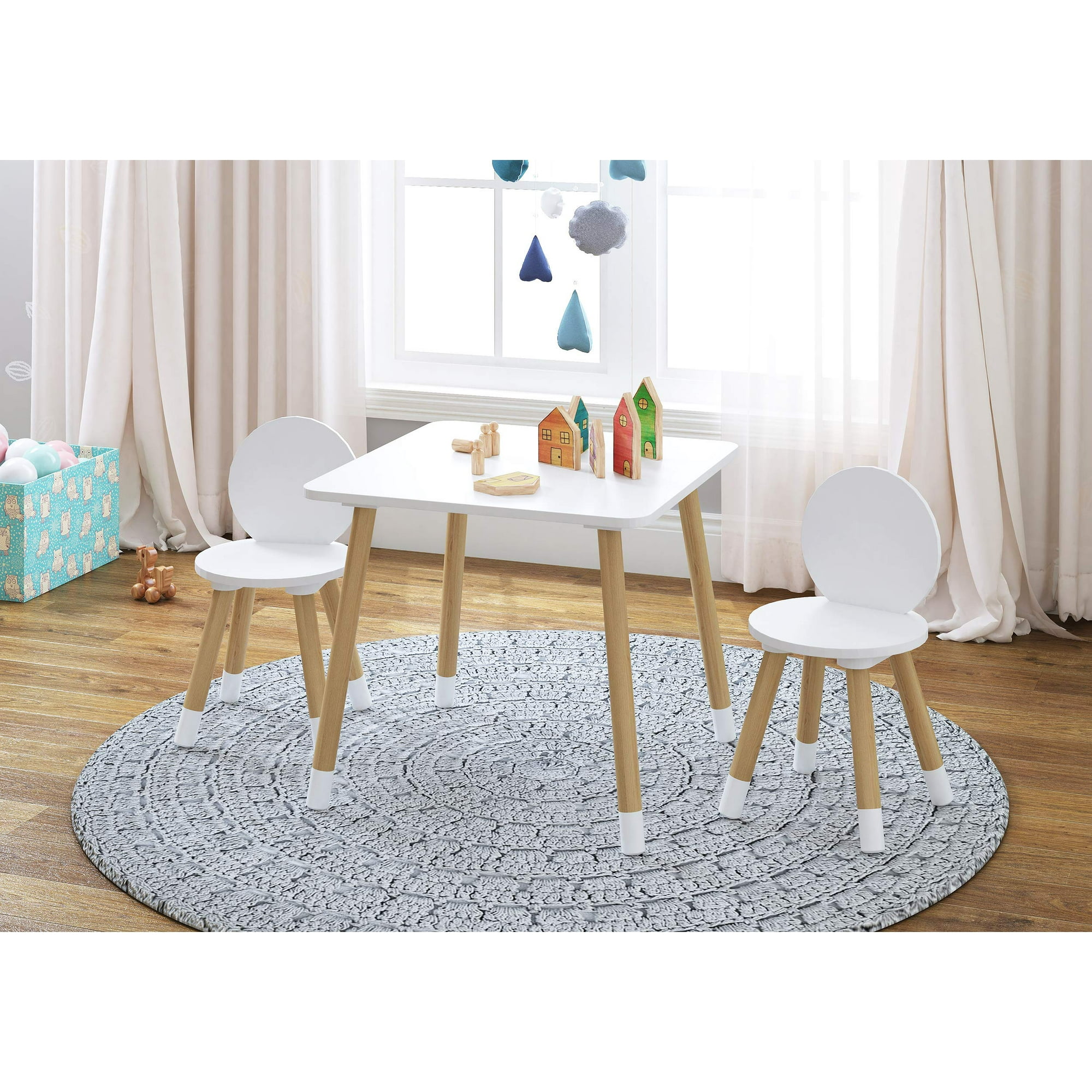 UTEX Kids Table with 2 Chairs Set for toddlers boys girls 3 Piece Kiddy Table and Chairs Set White Walmart