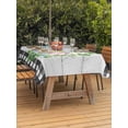 thumbnail image 2 of Easter Outdoor Tablecloth - 60x102 Inch Rectangle Dining Table Cover, Spring Colorful Egg Flower Leaf Grey Wood Grain Plaid Waterproof Outdoor Table Cloth with Umbrella Hole & Zipper for Picnic/Patio, 2 of 7