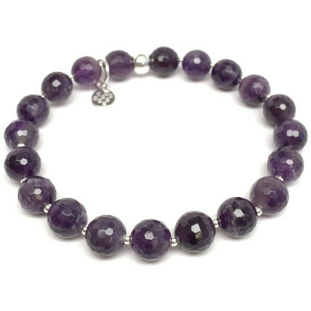 Julieta Jewelry Purple Amethyst Eve Sterling Silver Stretch Bracelet