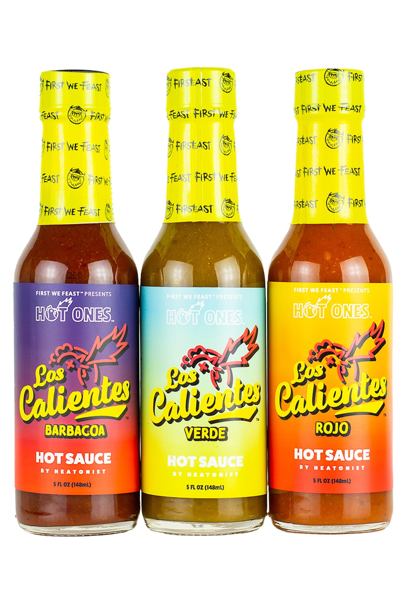 Los Calientes Trio Pack | Hot Ones Hot Sauce (3 -5fl oz Bottles)
