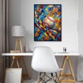 thumbnail image 2 of Sports Wall Art Set of 3, Retro Basketball Rugby Football Baseball Canvas Prints, Graffiti Style Print Artwork Ball Painting Wall Decor for Boys Bedroom Game Room Living Room Home Decor, 2 of 5