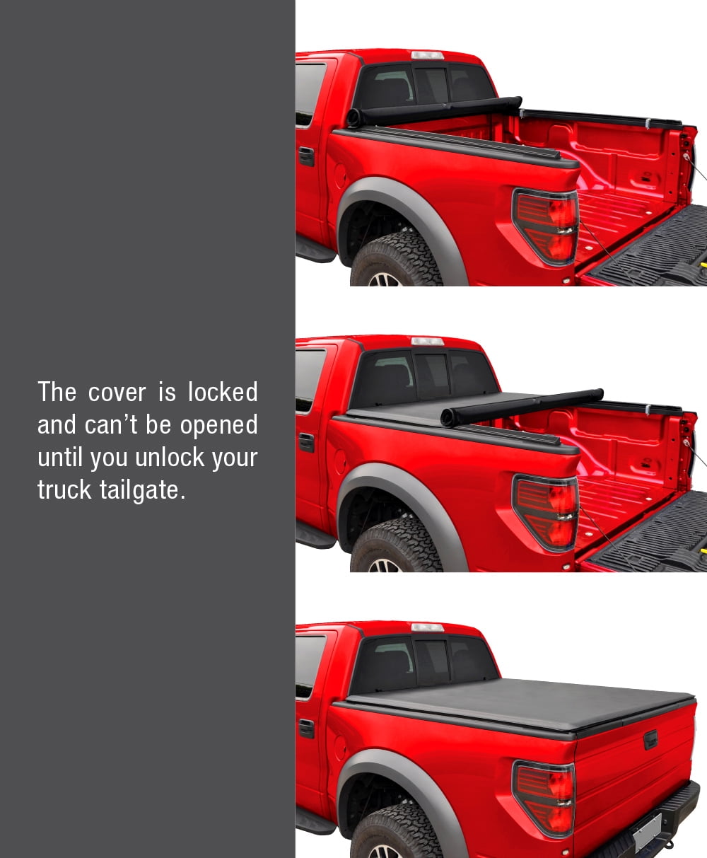 Styleside 6.5 Bed MaxMate Roll Up Truck Bed Tonneau Cover Works with 2015-2019 Ford F-150 