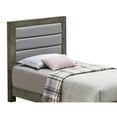 thumbnail image 3 of Twin Bed Glam Faux Leather Platform Bed Gray Modern Bedroom Furniture, 3 of 4