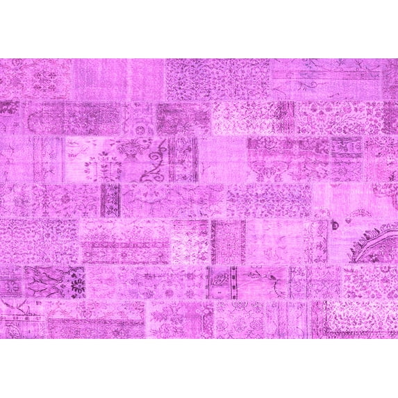 Ahgly Company Indoor Rectangle Patchwork Pink Transitional Area Rugs, 7' x 10'