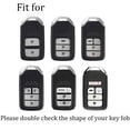 thumbnail image 2 of Key Fob Cover Fit for Honda Accord Civic CR-V CRV Remote Key Case Holder Shell Metal Leather Key Protection with Keychain, 2 of 7