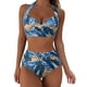 thumbnail image 1 of Gibobby Conjunto de Bikini Traje de baño de talle para mujer Sexy Split Wrap Cup Polka Dot Printed Bikini(Amarillo,G), 1 of 5
