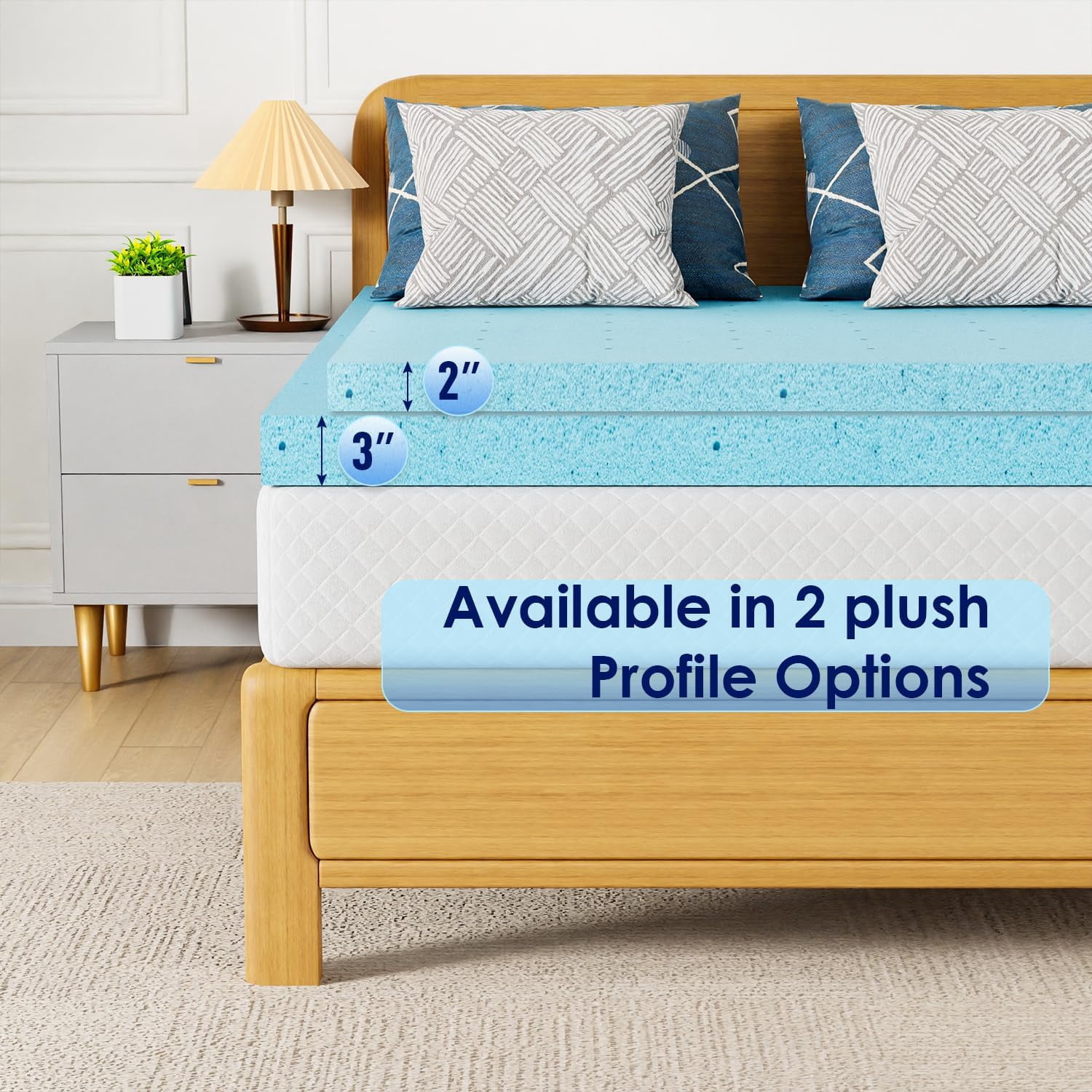 PayLessHere 3 Inch Gel Memory Foam Mattress Topper/Easy to Clean (Full)