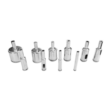 

Chueow 10Pcs 6-32mm Diamond Hole Saw Drill Set 100 Grits Tile Glass Drill