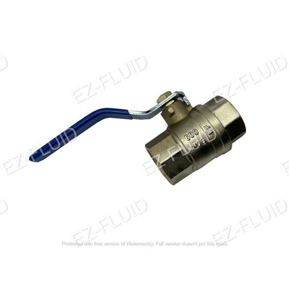 EZ-FLUID Plumbing 1/2" NPT Female Threaded IPS Ball Valve Full Port Water Stop Shut Off,Heavy Duty Lead Free Brass,Quarter Turn,Blue Handle (1-Pack)