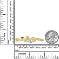thumbnail image 3 of AVORA 10K Yellow Gold 1.25 Carat Simulated Diamond CZ  Beaded Engagement Wedding Band Trio Ring Set, 3 of 6
