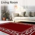 thumbnail image 2 of ODIKA 4'x6' Machine Washable Non-Slip Area Rug, Yuletide Splendor Magnificent Stunning Impressive Extraordinary High Traffic Rug with Pad, Red, 614534, 2 of 8
