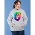 thumbnail image 2 of Rainbow Lion Hoodie Women -Rose Khan Designs, Female XX-Large, 2 of 4