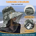 thumbnail image 4 of Mosquito Heat Net Sun Hat with Neck Flap, UPF 50+ UV Protection Safari Cap Wide Brim Fishing Hiking Hat for Men Women, Camouflage Green, 4 of 7