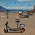 thumbnail image 6 of RubiQ Sports 34 MPH Electric Scooter for Adults, 1600W Dual Drive 48V 18.2Ah 45 Miles Foldable Sport Scooter w/ Seat & Box Max Load 264Lbs, 6 of 6