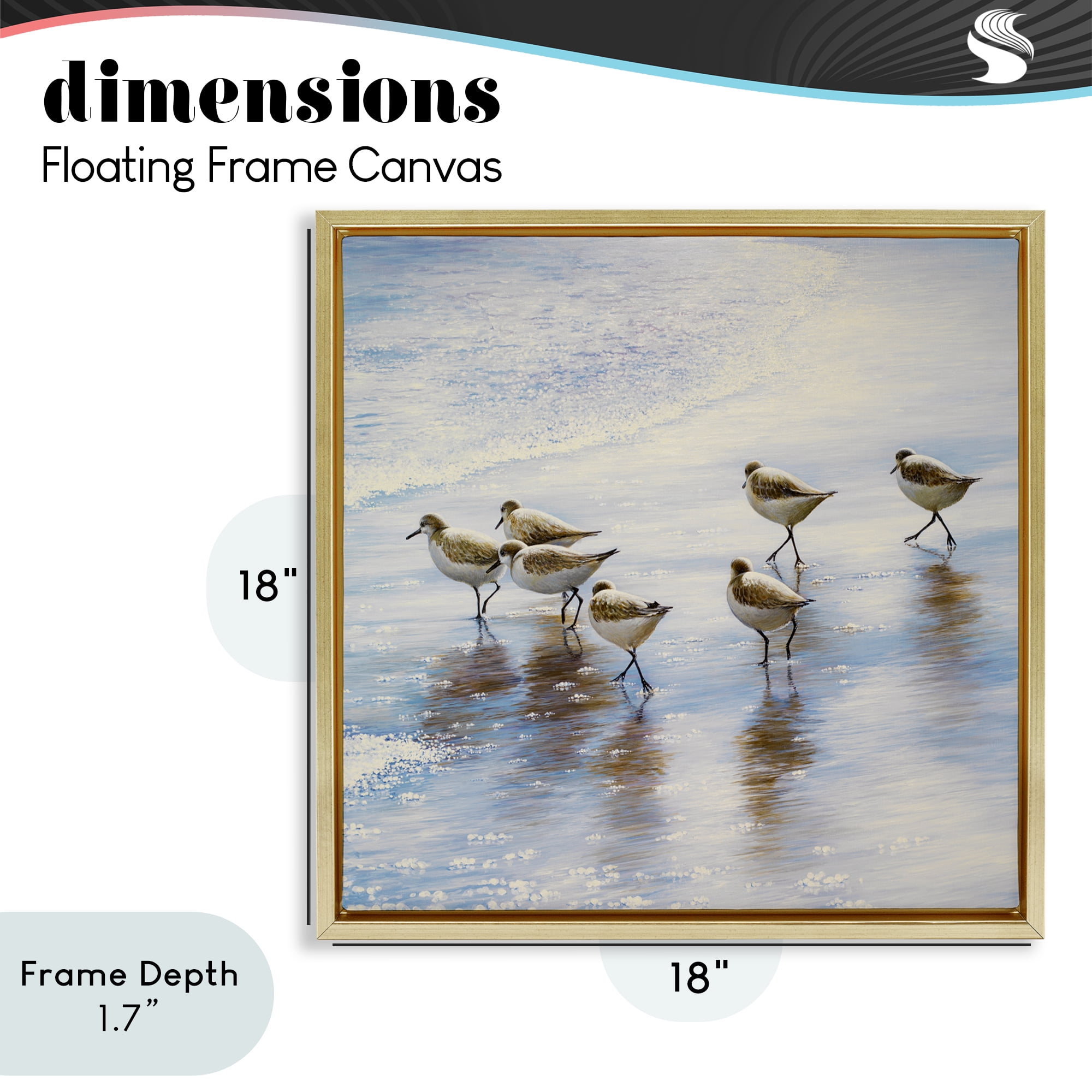 Stupell Industries Sand Dancers on Shore Gold Framed Floater Canvas Wall Art, design by Bruce Nawrocke