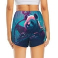 thumbnail image 2 of Lsque DJ Panda Hot Air Balloon Printed Women's Running Shorts with Liner Pockets,Elastic Quick Dry Workout Athletic Gym Yoga Shorts,Womens High Waist Shorts-Large, 2 of 9