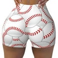 thumbnail image 2 of Fuzoiu Baseballs Print Women's Workout Shorts,Workout Biker Shorts Women,Exercise Fitness Shorts,Scrunch Short, Athletic Shorts for Gym Yoga Running Sport Active-X-Large, 2 of 8