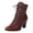 Red, variant on Victorian Boots for Women Granny Boots Ankle Boots 70s Lace Up Booties Low Heel with Zipper Ladies Retro Leather Boot