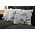 thumbnail image 2 of Doodle Throw Pillow Cushion Case Pack of 4, Notebook Design with a Variety Drawings Funky Skateboard Shooting Star, Modern Accent Double-Sided Print, 4 Sizes, Black Pale Blue Ginger, by Ambesonne, 2 of 6