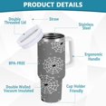 thumbnail image 2 of Spider Webs on Gray Insulated Tumblers Reusable Stainless Steel Tumbler 40 oz Cup Coffee Travel Mug Water Bottle with Handle & Flip Straw for Home Office Car, 2 of 6