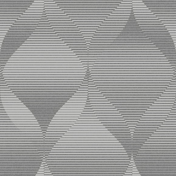 Dark Grey 3D Swirl Geometric Wallpaper R8100
