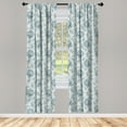 thumbnail image 3 of Ambesonne Floral Curtains, Vintage Romantic Plants, Pair of 28"x63", Pale Blue Grey, 3 of 5