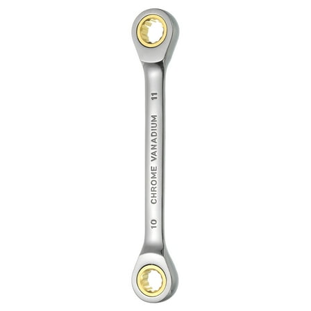 Uxcell Double Box End Ratcheting Wrench 10mm x 11mm Metric 72 Tooth Ratchet Spanner