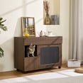 thumbnail image 6 of UPLLX Cat Litter Box Side Table – 2-in-1 Hidden Storage Walnut Furniture for Cats, 6 of 8