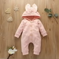 thumbnail image 2 of Mikilon Toddler Kids Boys Girls Cute Cartoon Rabbit Ears Solid Color Cotton Romper Infant Onesies Girls 3-6 Months Pink 2023 Deal, 2 of 8