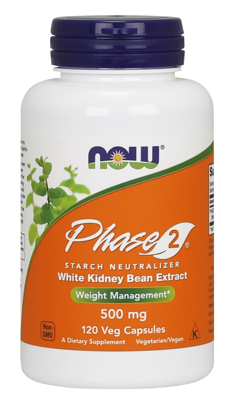 NOW Supplements, Phase 2® (White Kidney Bean Extract) 500 mg, Weight Management*, 120 Veg